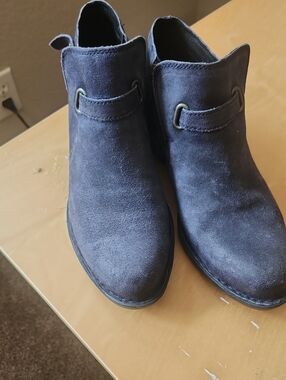 Born Navy Suede Ankle Booties